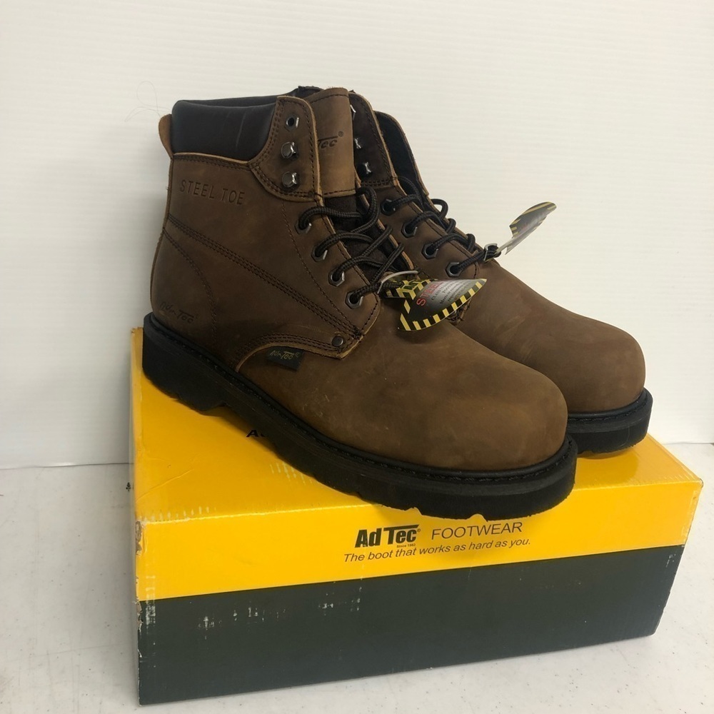 Ad Tec Men's Full Grain Oiled Leather 6" Work Boot  Steel Toe size 11